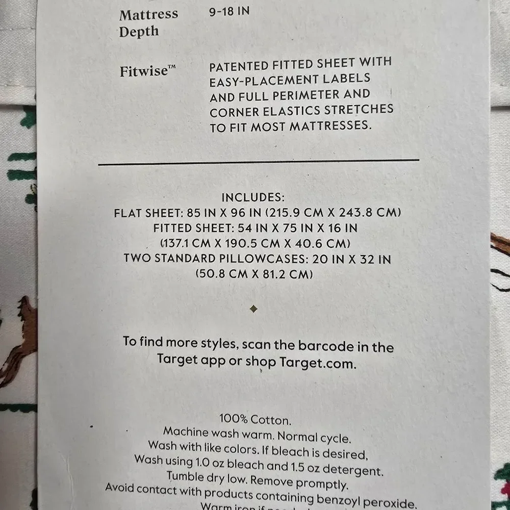 New Full 400 Thread Ct Christmas Holiday Performance Sheet Set Winter Threshold
